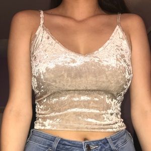 Crushed velvet crop top